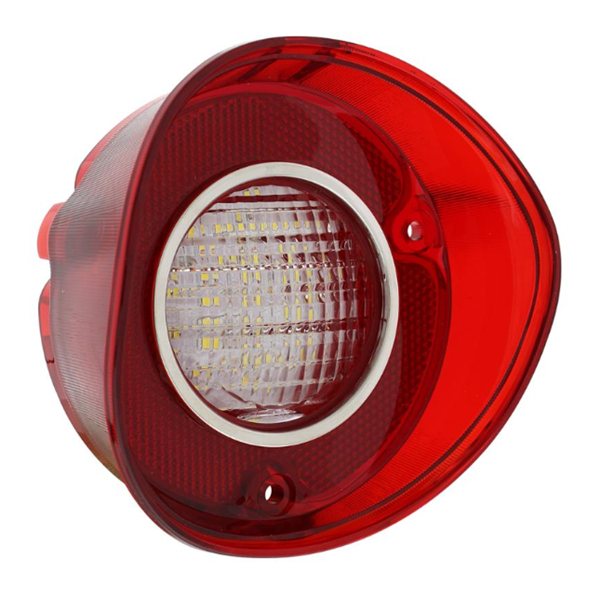 1972 Chevelle CUSTOM Plug and Play LED Backup Light Lens Assembly, With Inner Stainless Trim, Pair, Angle 3