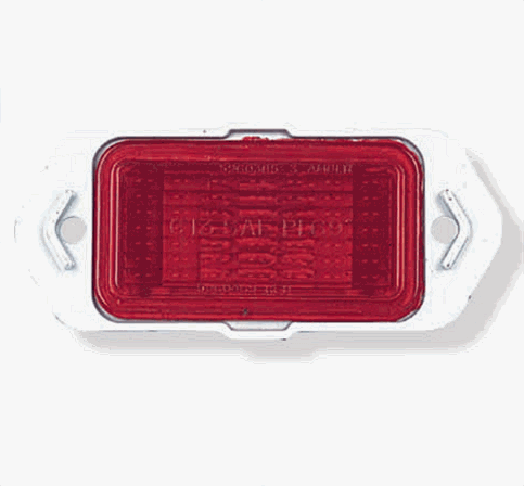 1969 Chevelle Rear Side Marker Light Lens and Housing Assembly, Red Each