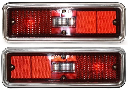 1970 - 1971 Complete Nova Tail Light Housing and Lens Assembly, PAIR, Angle 2