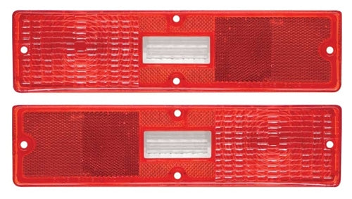 1970 - 1971 Nova Tail Light Lenses, Replacement Version Without "Guide" Markings, Pair