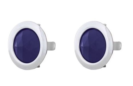 Universal Tail Light Blue Dots with Chrome Bezels, Plastic, Pair