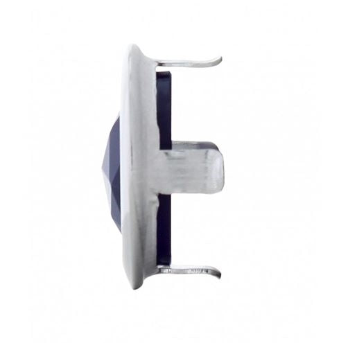 Universal Tail Light Blue Dots with Chrome Bezels, Plastic, Pair, Angle 2