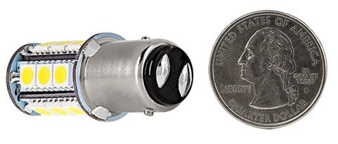 1157 LED Stop / Turn / Park Light Bulb, Ultra Bright WHITE Dual Filament, Each, Angle 3