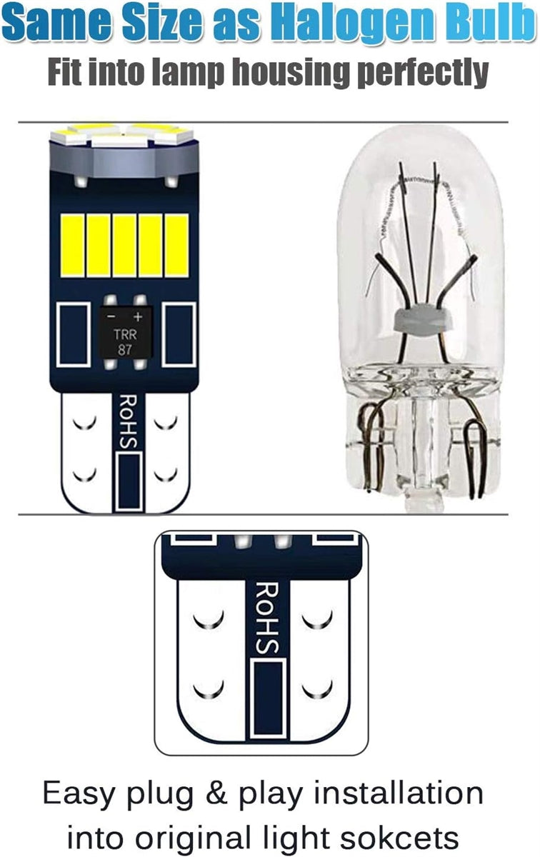 Chevelle and Nova Marker Light Bulb / Dash Light Bulb, Ultra Bright LED, White, Pair, Angle 2