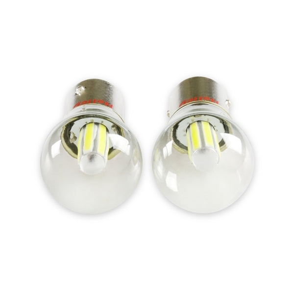 1157 5700K Modern White LED Stop / Turn / Park Light Bulbs, Dual Filament, Pair, Angle 2