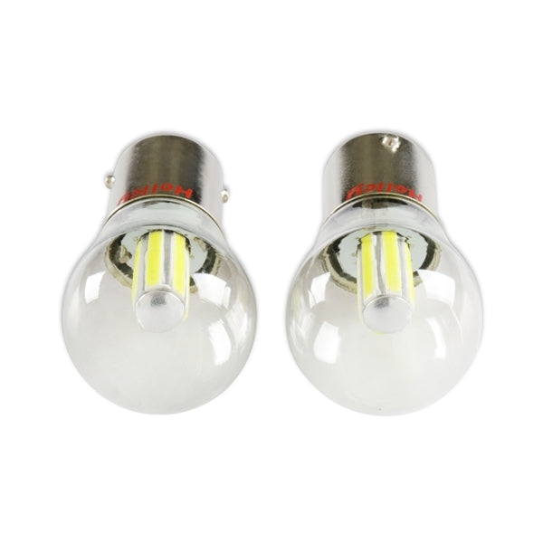 1156 5700K Modern White LED Tail Light Reverse Back-up Bulbs, Single Contact, Pair, Angle 2