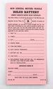 GM Delco Battery Warranty Certificate Card Pamphlet