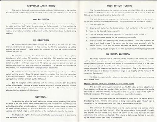 1966 - 1967 AM - FM Radio and Stereo Adapter Operating Instruction Service Manual, Angle 2