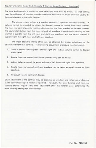 1966 - 1967 AM - FM Radio and Stereo Adapter Operating Instruction Service Manual, Angle 3