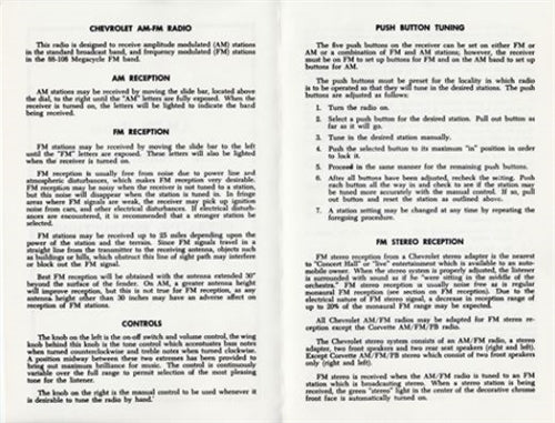 1968 AM - FM Radio and Stereo Adapter Operating Instruction Manual, Angle 2