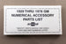 the 1929 Thru 1978 GM Numerical Accessory Parts List Booklet