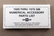 the 1929 Thru 1978 GM Numerical Accessory Parts List Booklet