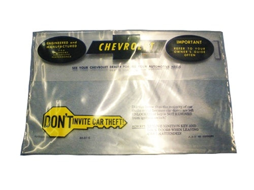 1967 - 1968 Chevelle and Nova Owners Manual Bag
