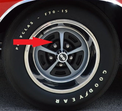 Five Spoke SS Super Sport Wheel Insert Dark Gray Spray Paint, Angle 2