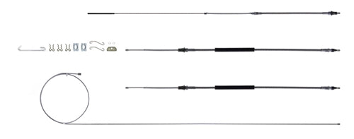 1968 - 1972 Chevelle Emergency Parking Brake Cable Kit, Complete, Stainless Steel, Without TH-400, Rear Drum