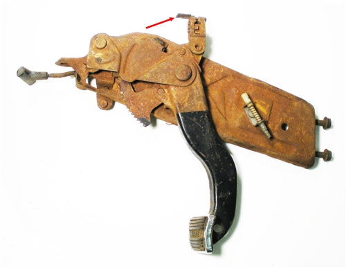 1968 - 1974 Nova Emergency Parking Brake Switch Paddle Clip, Angle 2
