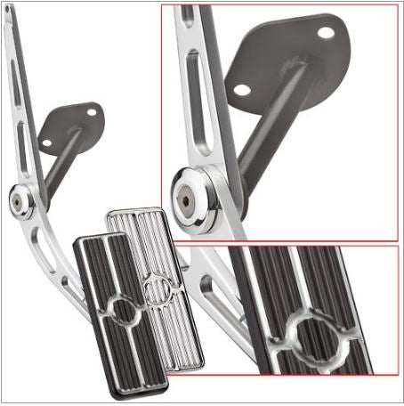 1968 - 1972 Nova Fuel Gas Accelerator Pedal Assembly, Custom Black Anodized Billet Aluminum, Angle 2