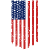 Distressed American flag on a white background