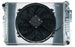 1968 - 1972 Chevy II Nova Big Block COLD-CASE Aluminum Radiator KIT WITH SIDE MOUNTING BRACKETS for Automatic Trans with 16" Electric Fan and Custom Fit Aluminum Fan Shroud