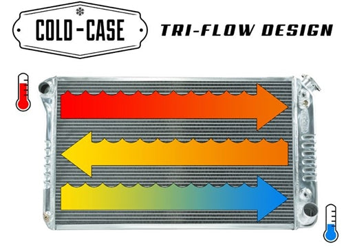 1968 - 1972 Chevelle COLD-CASE Aluminum Radiator for Manual Trans, Angle 2