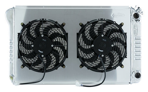 1968 - 1972 Chevelle COLD-CASE LS Swap Aluminum Radiator KIT with Dual 12" Electric Fans and Custom Fit Aluminum Fan Shroud
