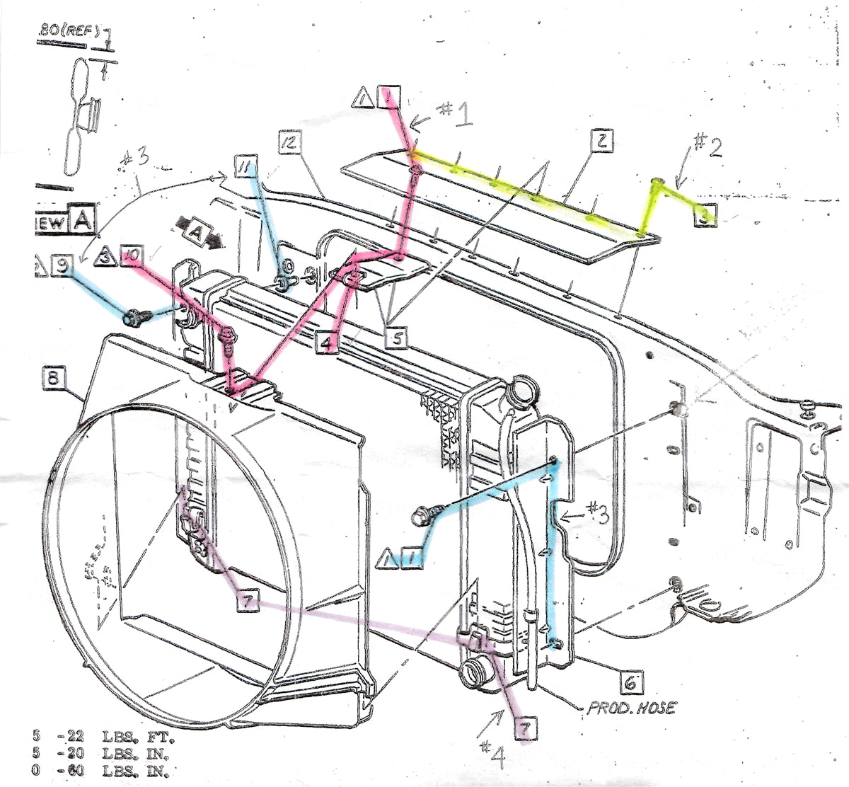 1969 - 1971 Nova Big Block Radiator and Fan Shroud Mounting Hardware Kit, Angle 4