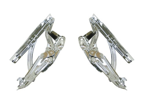 1965, 1966, 1967 Chevelle Hood Hinges Set, OE Style Custom Chrome Plated, Pair