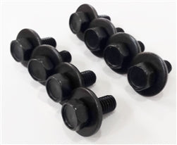 Hood Hinge Mounting Bolts Set, BLACK Stainless Steel, 8 Pieces