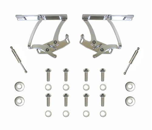 1965 - 1967 Chevelle Hood Hinges Set, Billet Aluminum, Polished, Pair