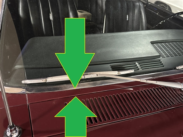 1966 - 1967 Chevelle Lower Windshield Channel Cowl Panel to Dash Top Repair Section, Angle 4