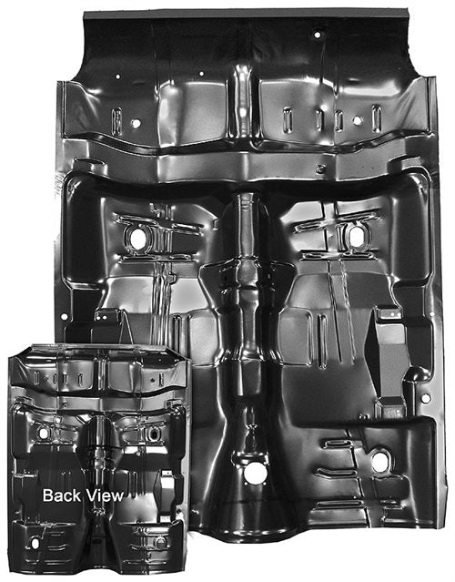 1964 - 1967 Chevelle Full Floor Pan 1 Piece Including Under Rear Seat Pan, Weld-Thru Primer, Angle 2