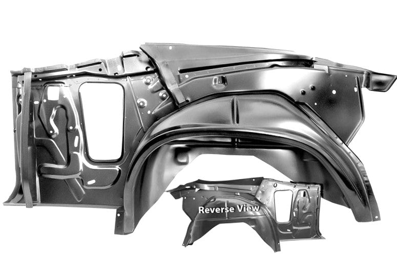 1970 - 1972 Chevelle Convertible Wheel House and Quarter Structure Assembly, Inner and Outer Rear, Left Hand