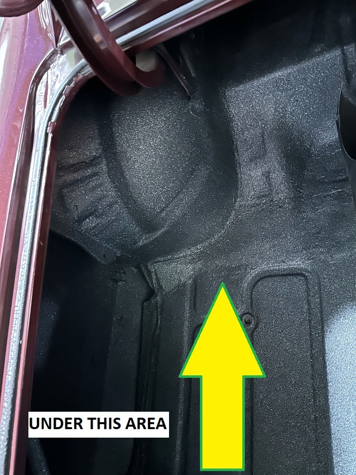 1964 - 1967 Chevelle Trunk Floor Brace with Cage Nut, Left Hand, Angle 4