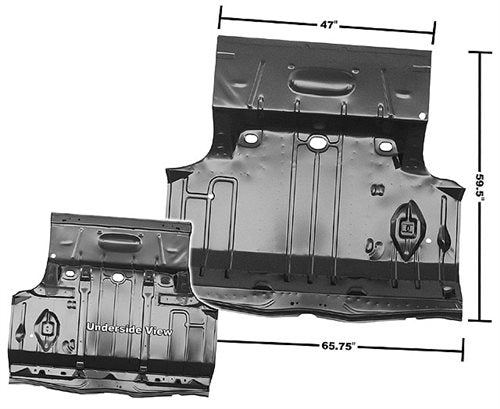 1966 - 1967 Chevelle Trunk Floor Complete 1 Piece with Braces