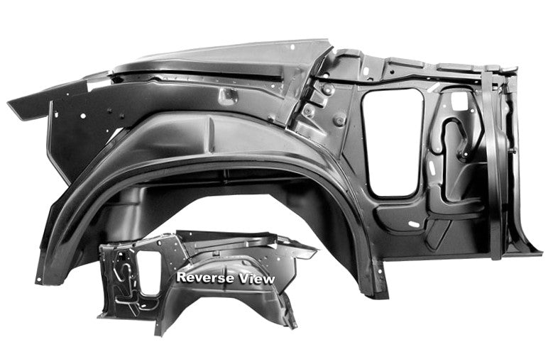 1970 - 1972 Chevelle Convertible Wheel House and Quarter Structure Assembly, Inner and Outer Rear, Right Hand