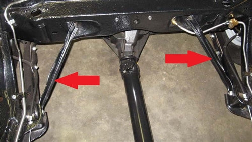 1968 - 1972 Chevelle Rear Crossmember to Frame Reinforcement Subframe Connector Braces, Pair, Angle 2