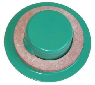 1968 - 1972 Inner Rear Quarter Drop Off Extension Green Drain Plugs with Gasket, Pair, Angle 2