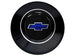 Custom Blue Bowtie Horn Cap for Wood or Comfort Grip Steering Wheel, Choose Brushed or Black Finish, Angle 2