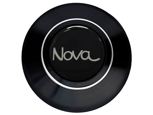 Custom Nova Horn Cap for Wood or Comfort Grip Steering Wheel, Choose Brushed or Black Finish, Angle 2