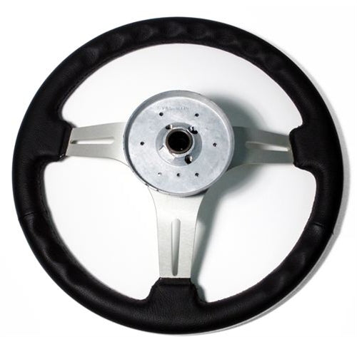 1969 - 1972 Chevelle or Nova Custom Black Leather Wrapped Steering Wheel Kit, Angle 2
