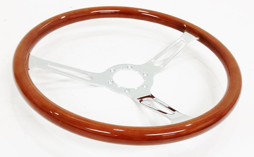1967 - 1972 Custom Genuine Wood Steering Wheel, 14-3/4 Inch
