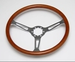 1967 - 1972 Custom Genuine Wood Steering Wheel, 14-3/4 Inch, Angle 3