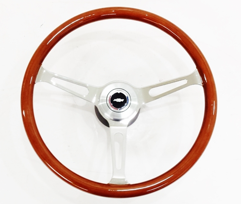 1967 - 1972 Chevelle and Nova Custom Genuine Wood Steering Wheel Kit, Angle 2
