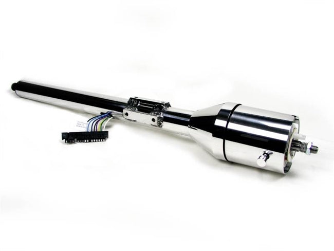 a 1967 - 1968 Chevelle IDIDIT Tilt Steering Column for Floor Shift with a Polished Aluminum Finish