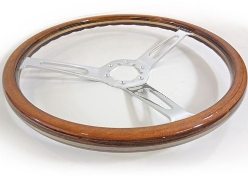 1967 - 1972 Custom Genuine Wood Steering Wheel with Outer Band