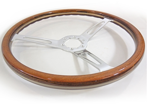 1967 - 1972 Custom Genuine Wood Steering Wheel Kit, Angle 2