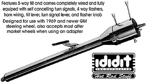 1969 - 1972 Chevelle Tilt Steering Column (Paintable Steel, Floor Shift) (Keyless Ignition), Each