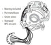 1964 - 1966 Chevelle Turn Signal Switch, Stamped BPC for Models Without Tilt Steering, Angle 2