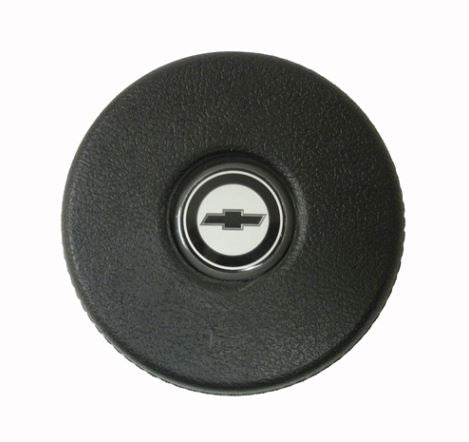 1970 - 1976 4-Bar Steering Wheel Horn Cap Button Emblem Only, Gray with Black Bowtie, 3992304, Angle 2