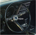 1967 Chevelle Horn Cap Button Insert, For Rare Deluxe Style Steering Wheel, Angle 2